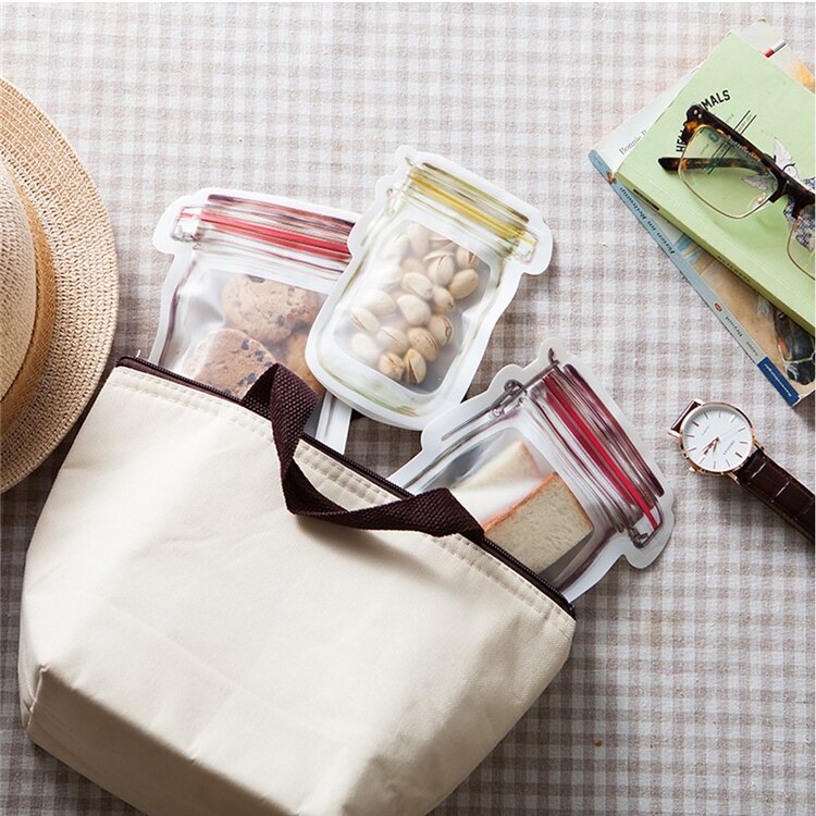 Kitchen Storage 5-20pcs Reusable Mason Jar Zipper Bags – XR