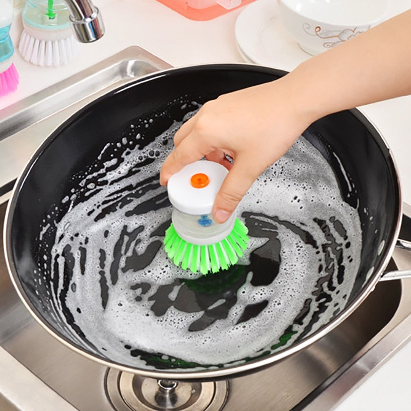 Automatic Liquid Cleaning Brush: Soap Dispenser