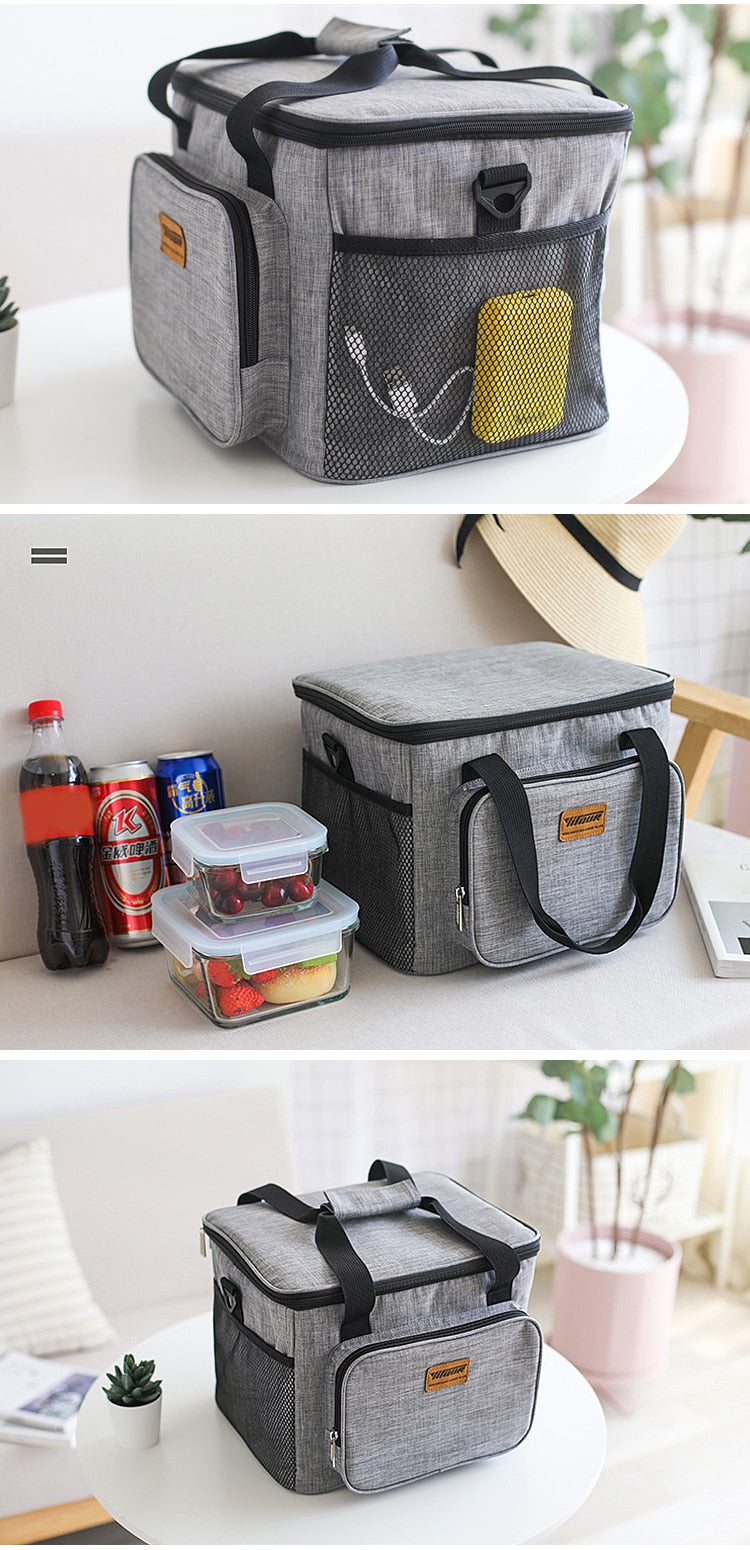 Portable Thermal Cooler Bag Picnic Food Beverage