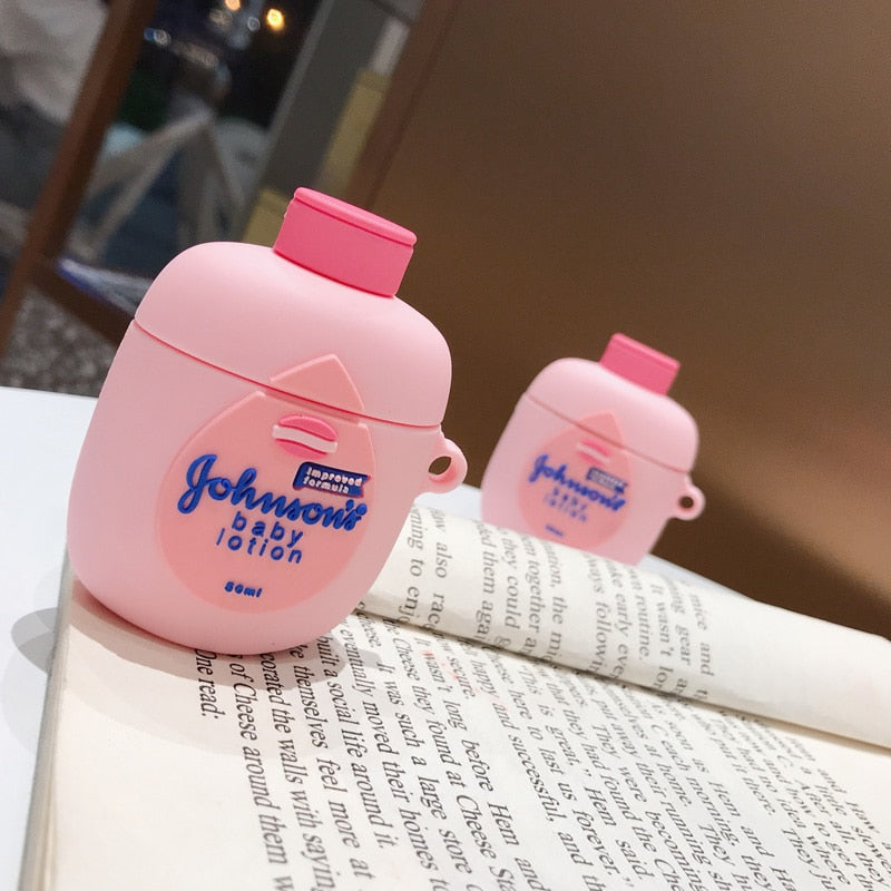 pink baby lotion case for airpods