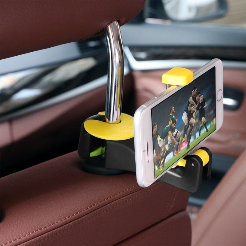 Car Headrest Hook with Phone Holder Seat