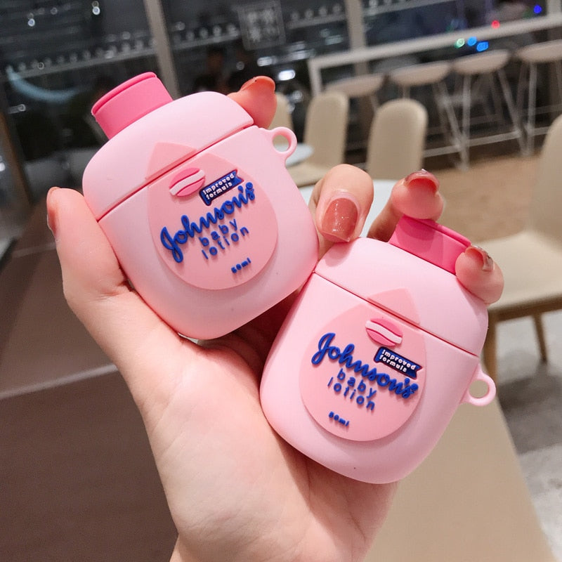 pink baby lotion case for airpods