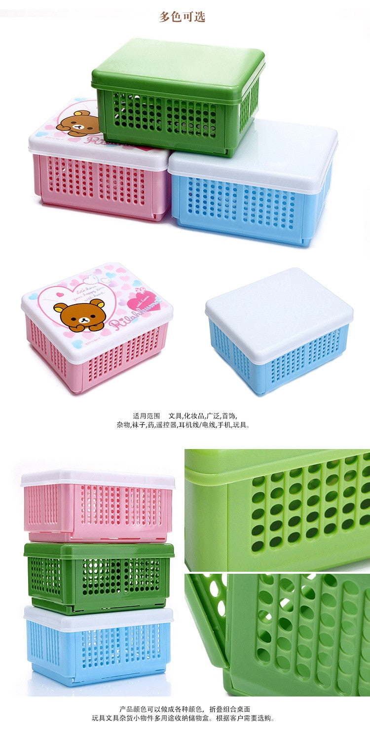 Cute Cartoon Kawaii Kitty cat Storage Box Plastic